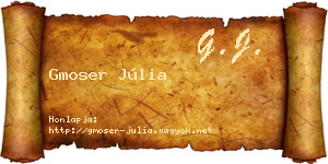Gmoser Júlia névjegykártya